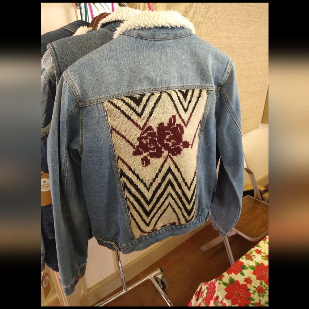 Denim Jacket with Sweater Back - Picture 5 of 8